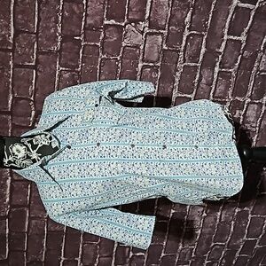 Take #1 Vintage Floral button-down short sleeve shirt size EU 34